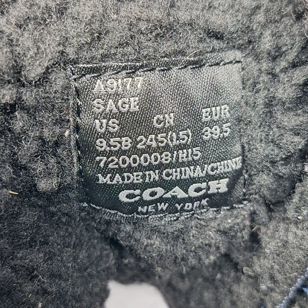 Coach Navy Winter Boots Teddy Bear Lining A9177 Sage